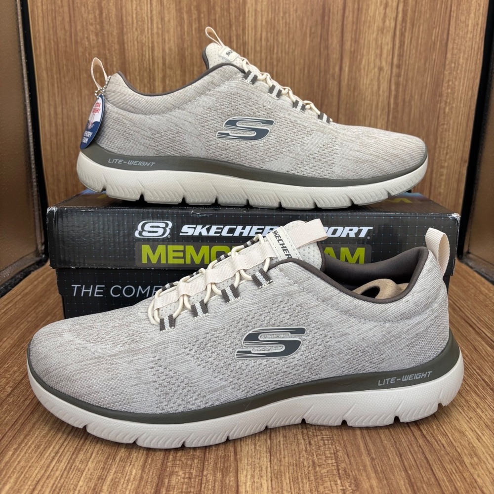 Skechers Summits Louvin Mens 11‎ Taupe Slip On Memory Foam Sneakers 232186 NEW